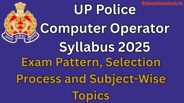UP Police Computer Operator Syllabus 2025 and Exam Pattern